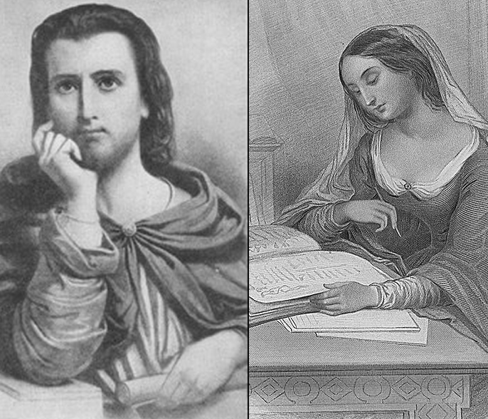 Abelard(left) and his Pupil Heloise(right)