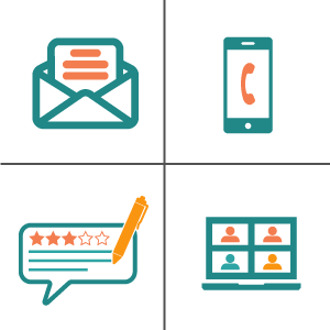 Individual communications include emails, telephone calls, digital meetings, feedback on assessments