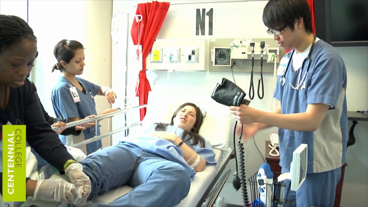 Students in nursing simulation lab