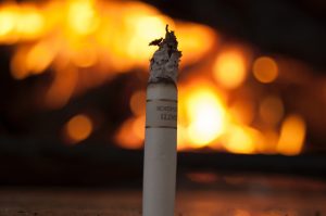 Selective focus of a burnt cigarette.