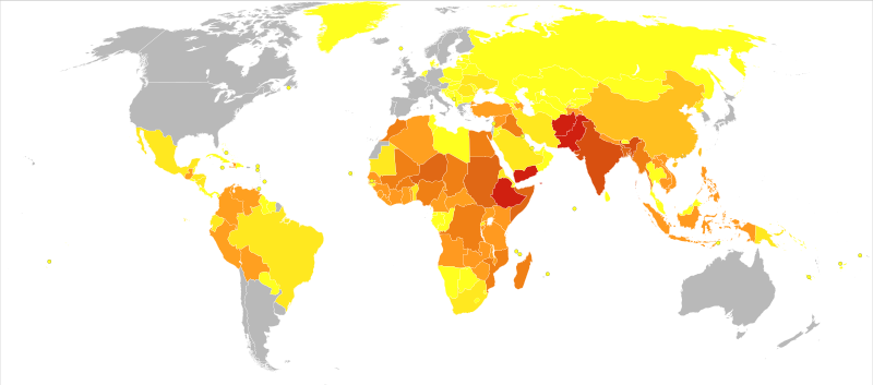 Vitamin deficiency world map