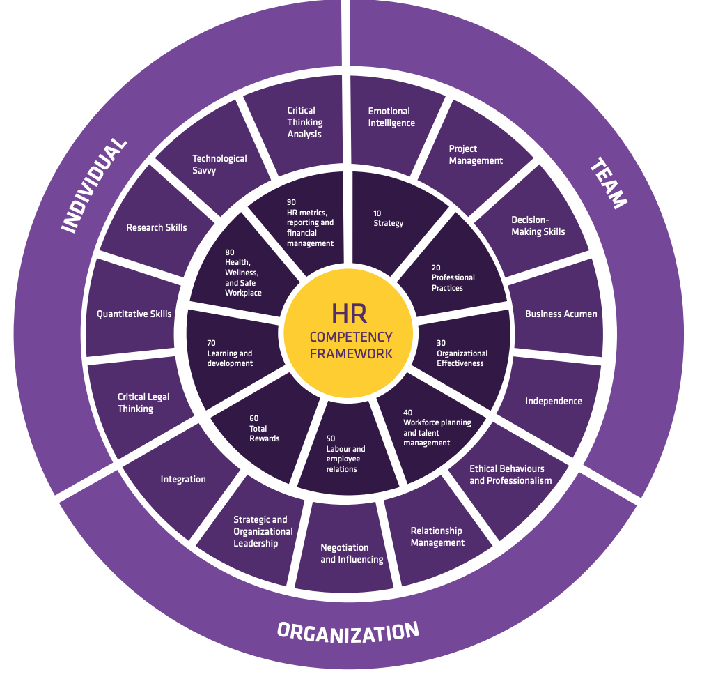 Diagram showing the HR Competencies as described below