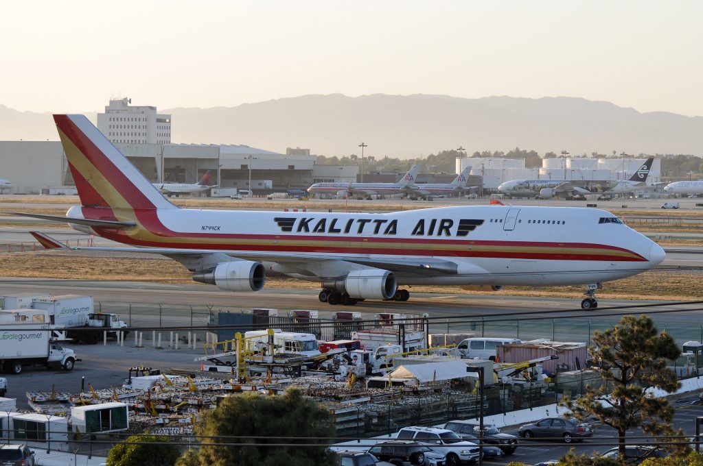 Kalitta air freight aircraft at an airport.