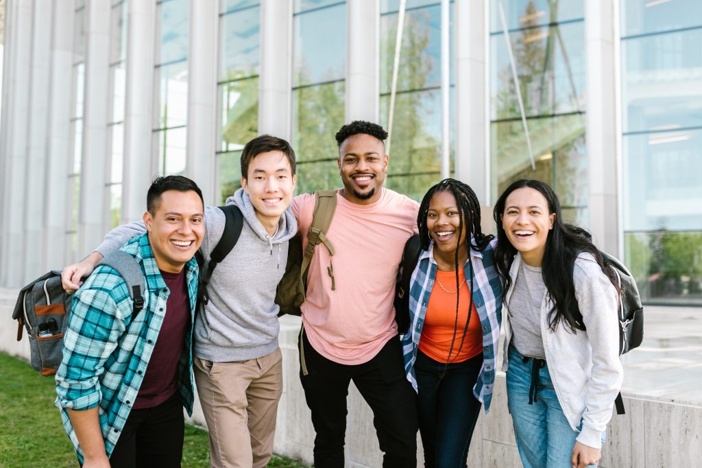 Multi-cultural students on campus