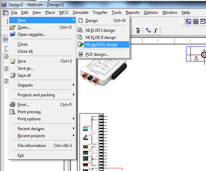 Using NI (formally National Instruments) Multisim Software and NI myDAQ
