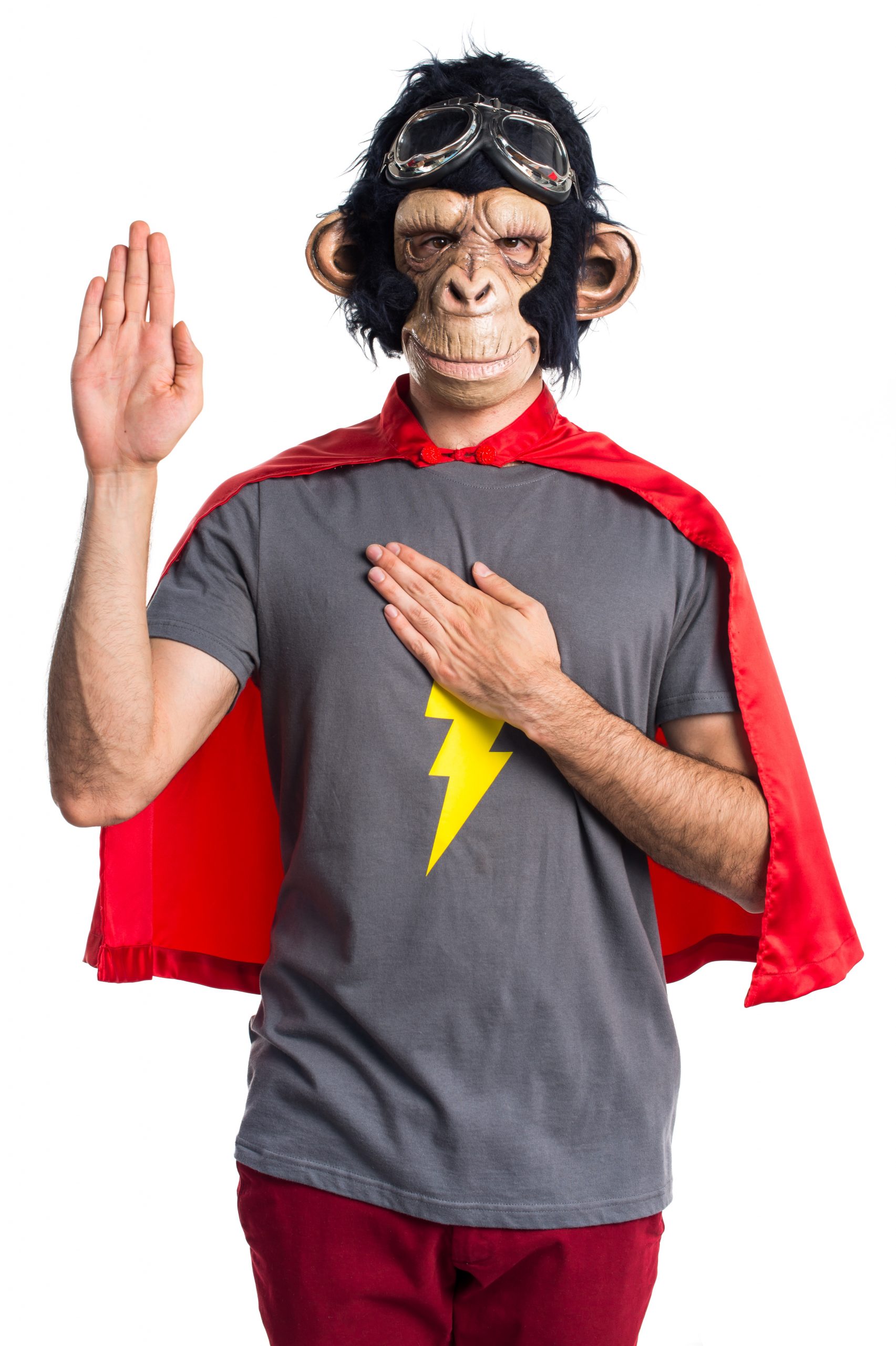 Superhero Monkey Man Doing Oath