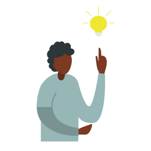 person holding a lightbulb indicated a good idea