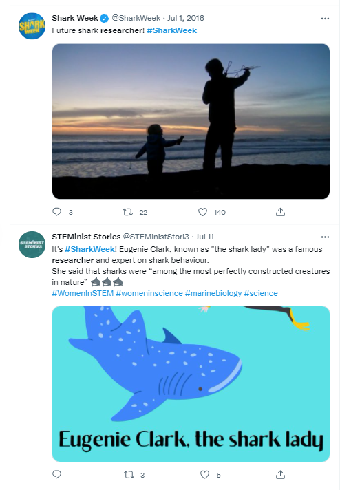 A tweet about the shark week event