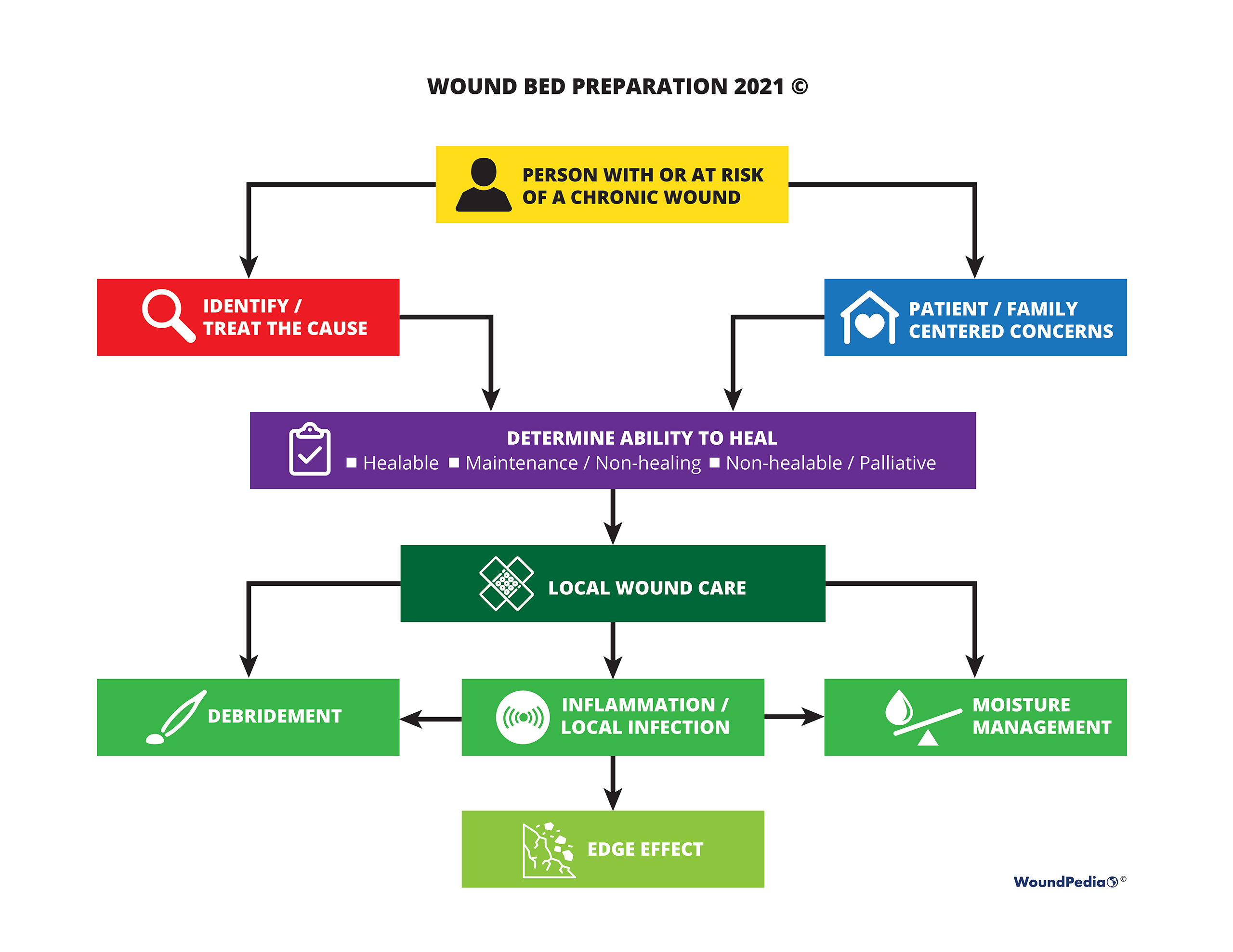 Algorithm flow diagram - Wound Bed Preparation 2021