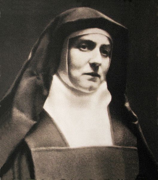 A portrait of Edith Stein for the so-called "passport" photo taken in the doorway of the Cologne Carmel.