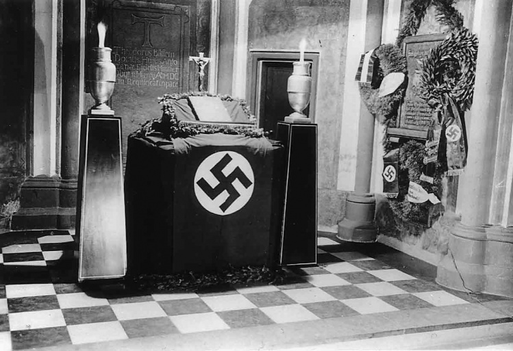 Altar with a swastika.