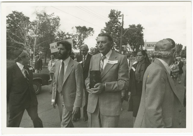 Tibor Weinberger, the founder of the Montreal Holocaust Memorial Centre, now the Montreal Holocaust Museum during the September 9, 1979, commemorative march.