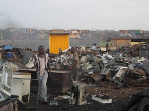 Ghanaians working in Agbogbloshie, a suburb of Accra, Ghana