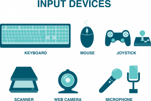 Input Devices: keyboard, Mouse, Joystick, Scanner, Camera, Microphone