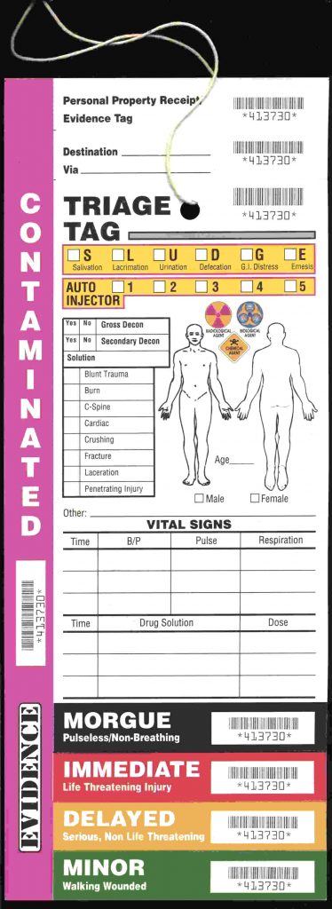 mass casualty triage tag