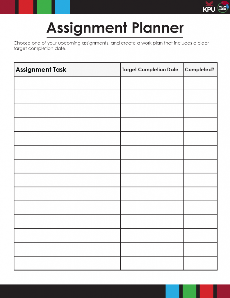 how to create an assignment plan