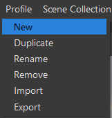 Profile menu, select New