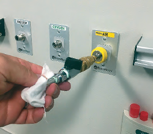 Figure 2 -Piping purge being performed at a terminal unit