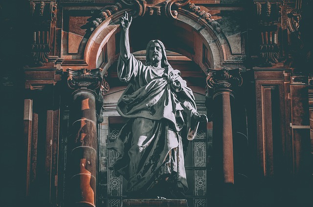 Berlin Cathedral Sculpture of Christ sculpture in front of ornate arch