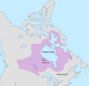 Rupert’s Land included the land surrounding Hudson’s Bay and the southern prairies.