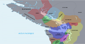 Aboriginal territories along the costal areas of Vancouver Island and the southern BC mainland coast