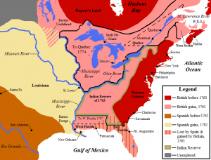 By 1763, British-controlled eastern North America