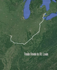 Trade Route to St. Louis from the south of Sarnia.