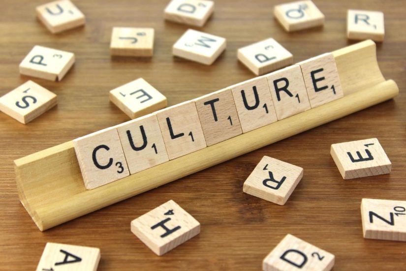 Culture spelled out with scrabble letters