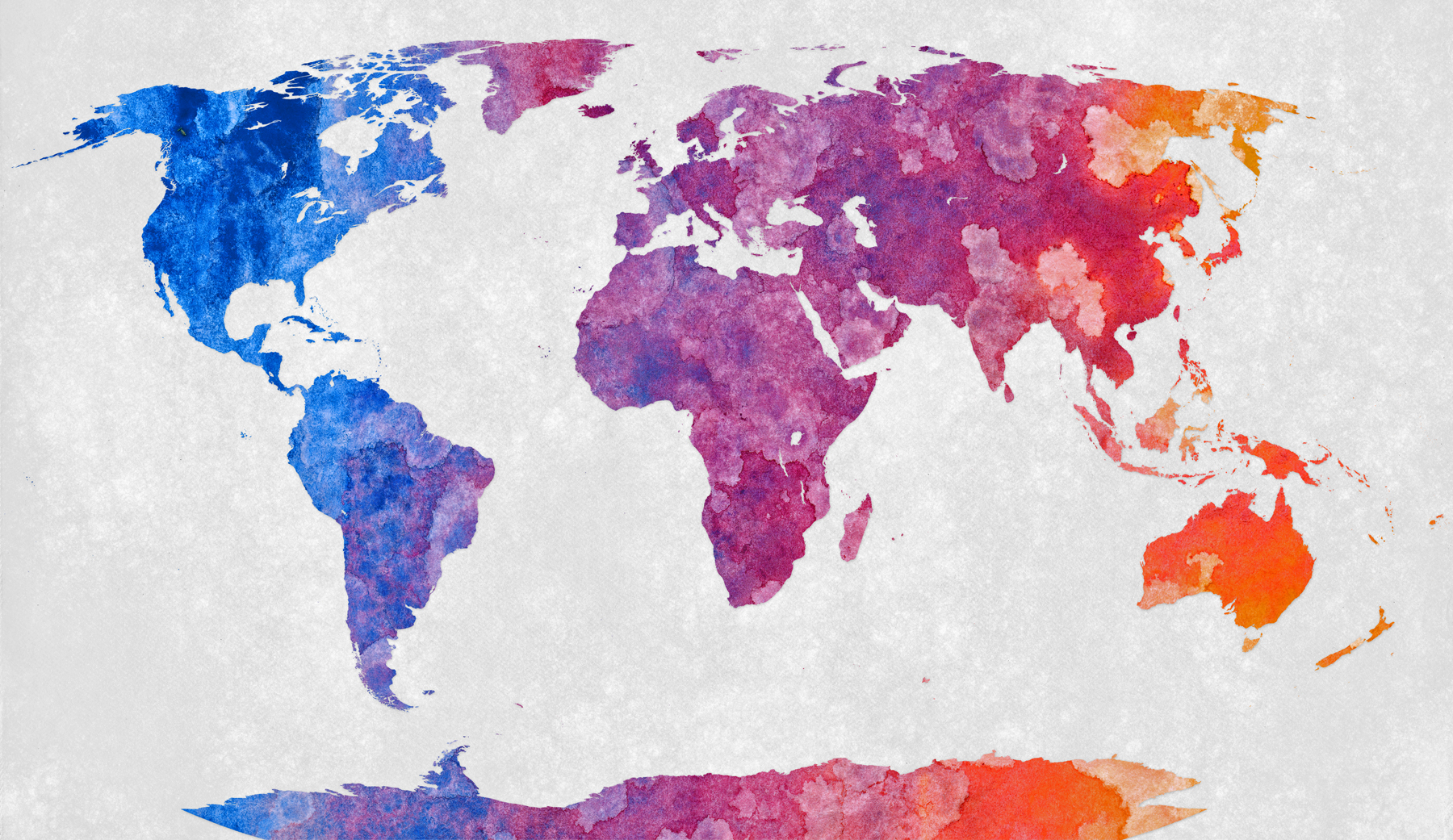 World map with an abstract acrylic texture against a white grungy background