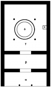 Greek 'Megaron' structure, to illustrate how simple and generalized their houses had been