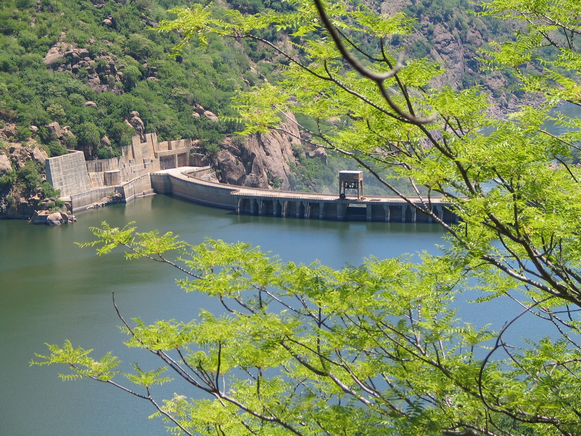 Dam for storing water and hydro power use.