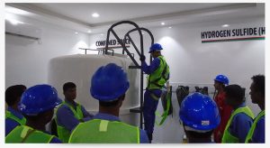 Employees getting trained in safety training center in qatar
