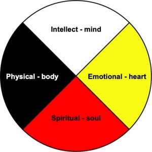 FNMI communities’ medicine or healing wheel includes: the mind, the heart, the soul and the body.