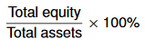 total equity divided by total assets times 100%