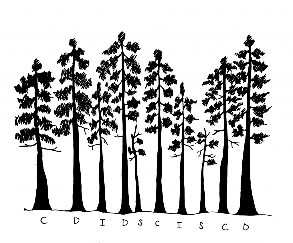 illustrations of trees representing crown and height features of dominant, codominant, intermediate and suppressed crown classes