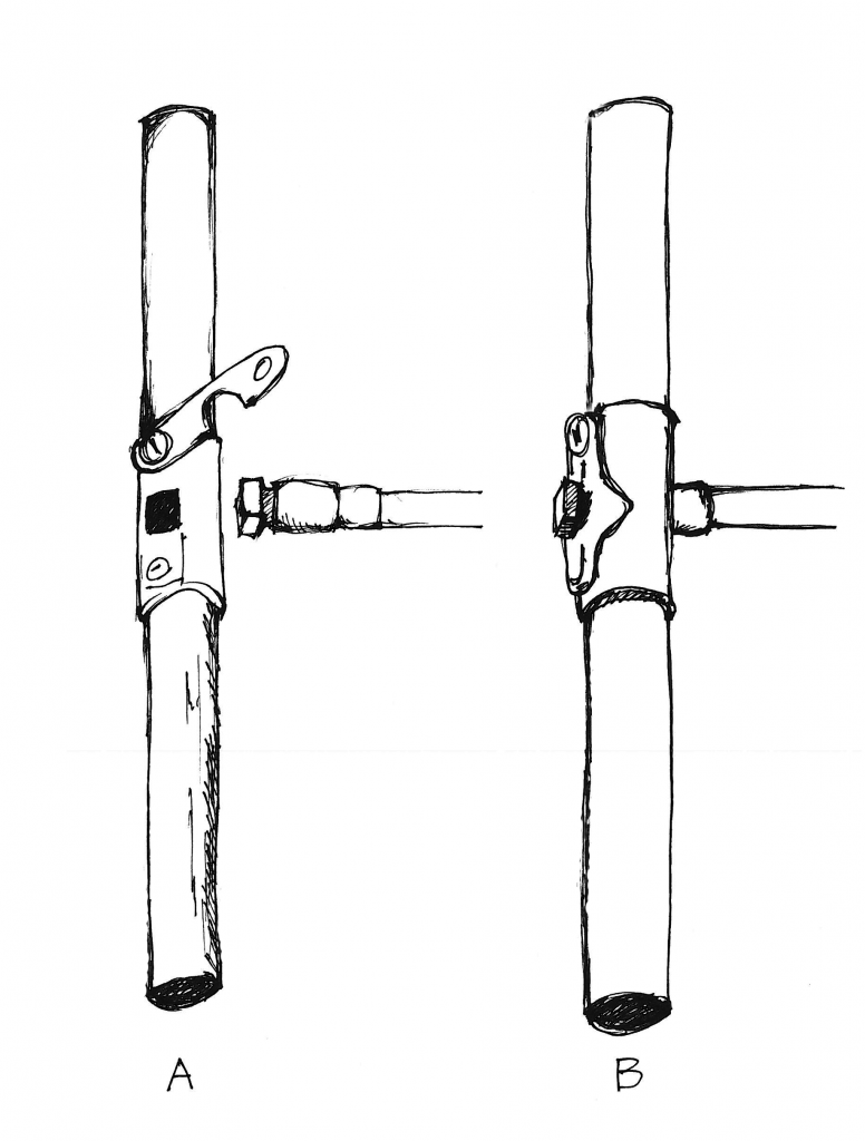 Illustration showing square end of borer bit fitting into the handle.