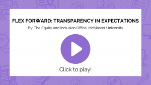 Click on this image to view a YouTube video on Transparency in Expectations