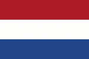 Flag of the Netherlands. Horizontal tricolour of red, white and blue.