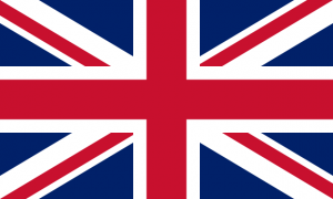 Flag of the United Kingdom, or the Union Jack. There is a red cross of Saint George (patron saint of England) edged in white, superimposed on the saltire of Saint Patrick (patron saint of Ireland), also edged in white, are superimposed on the saltire of Saint Andrew (patron saint of Scotland).