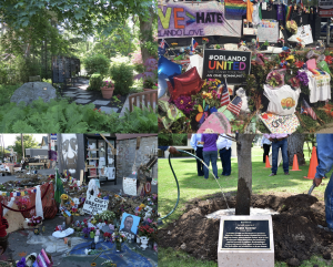 Collage of four different types of memorials.