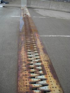 thermal expansion joints on a road