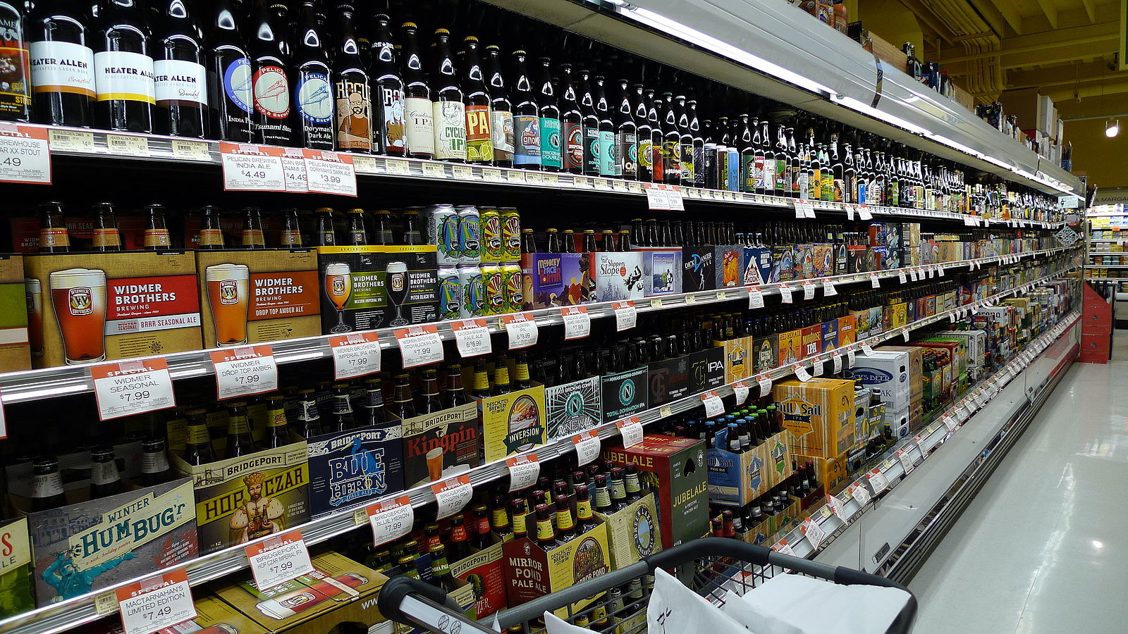 A liquor section at the New Seasons Market Inc. (a privately held company)