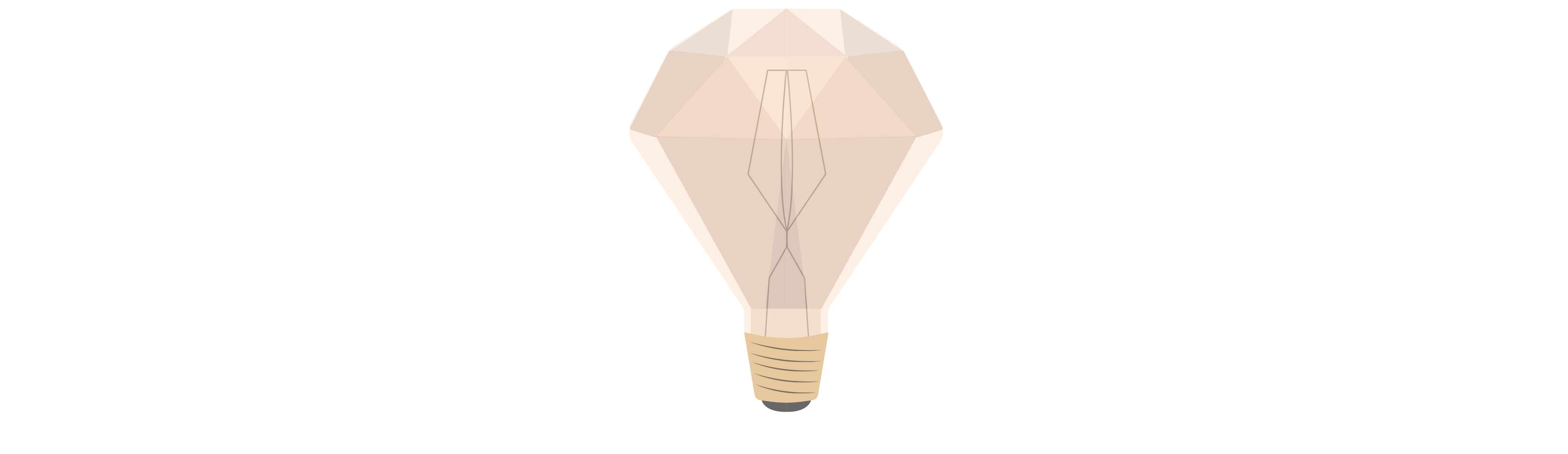 A lightbulb shows similar appearance to a diamond with multiple, angled faces.