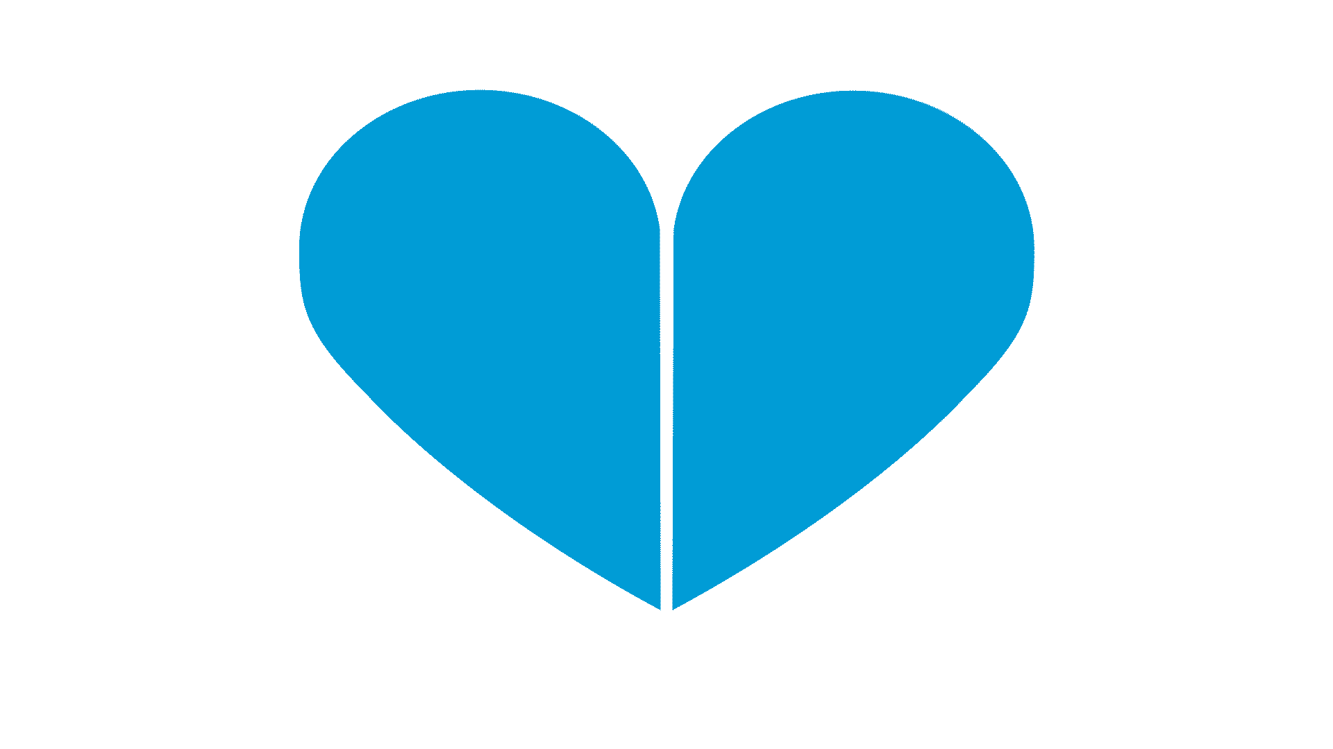 A blue folded heart opens from the center to showcase its symmetry.