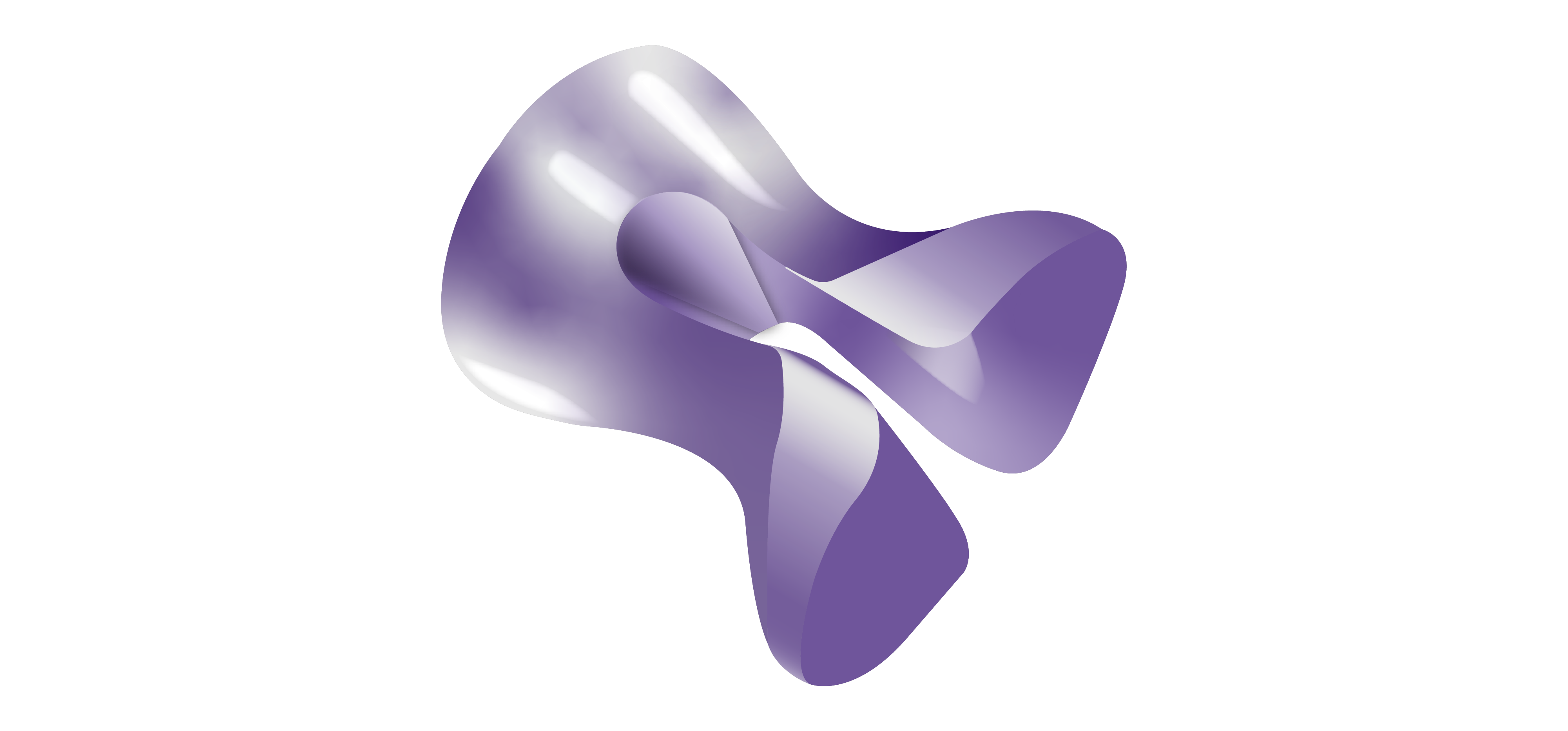 A uniquely shaped purple metallic thumb tack shows various types of curvature.