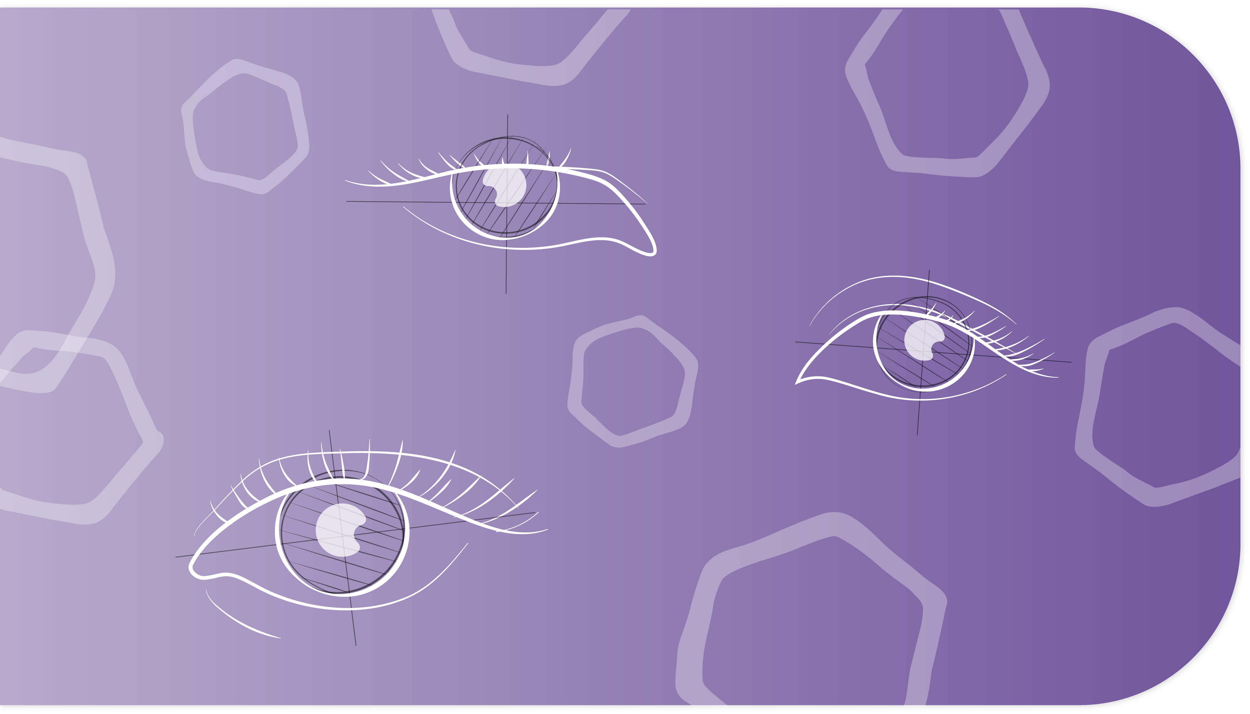 Chapter 3 banner indicating the start of a new chapter. Purple background with three eye icons.