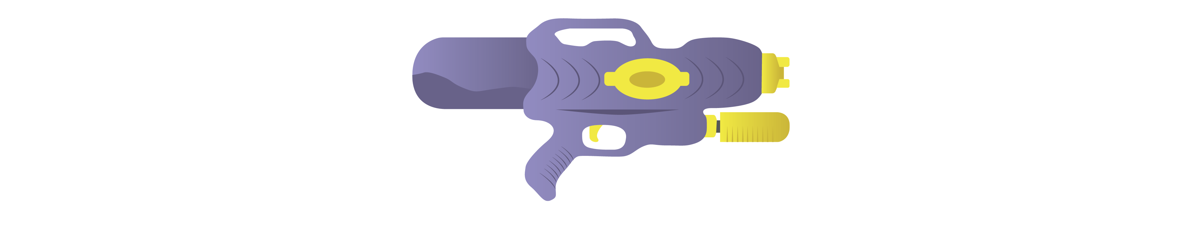 Purple water gun with yellow accent parts.