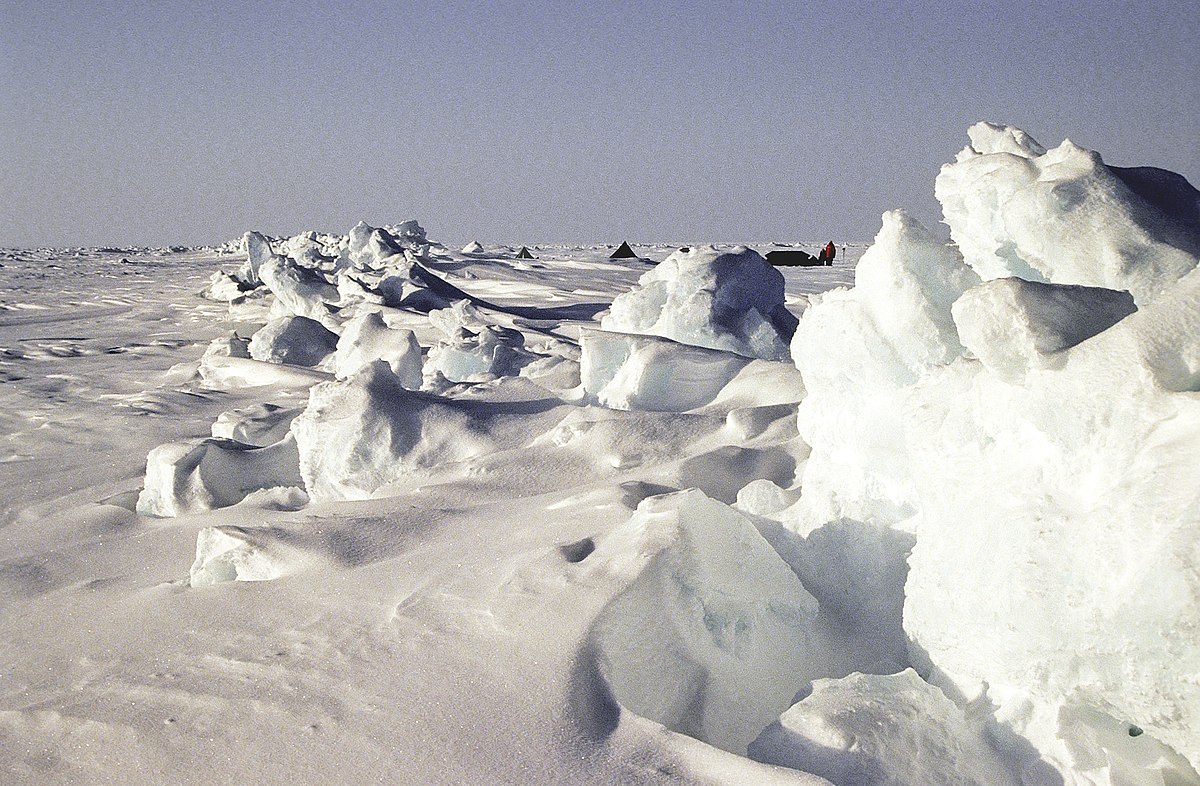 Photograph of arctic snow and ice.