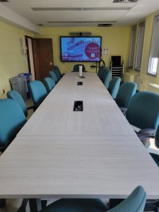 Accessible video conferencing table and display