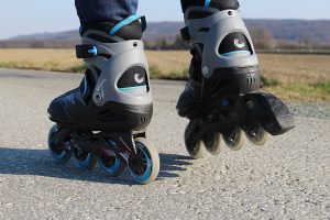 A pair of rollerblades